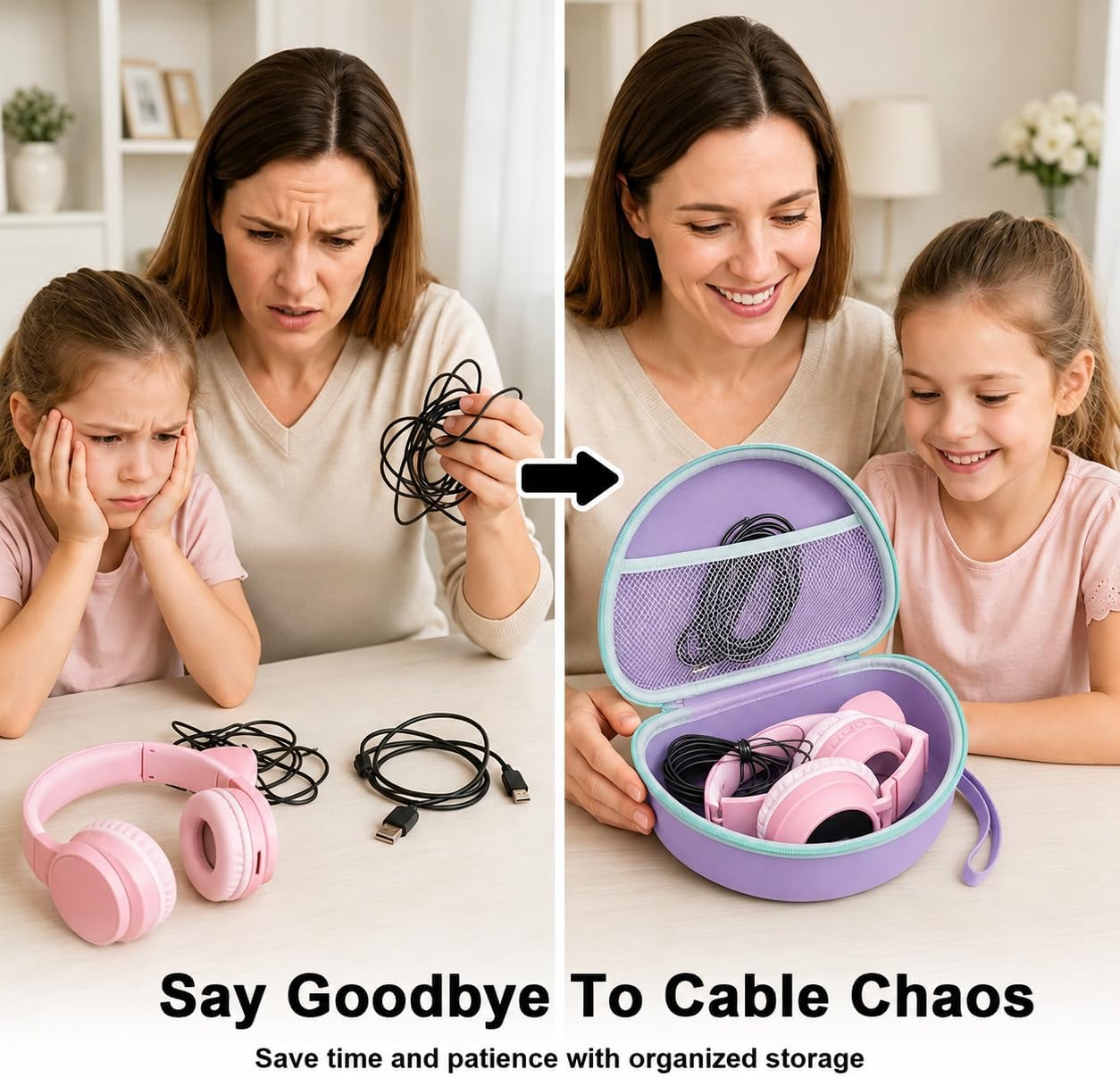 Headphone Case for Riwbox CT-7 Pink/for Jack CT-7S Cat Green 3.5mm/ for iClever IC-HS01/for Picun/for FosPower Bluetooth Wireless Over-Ear Headphones Headset Box Only,Purple
