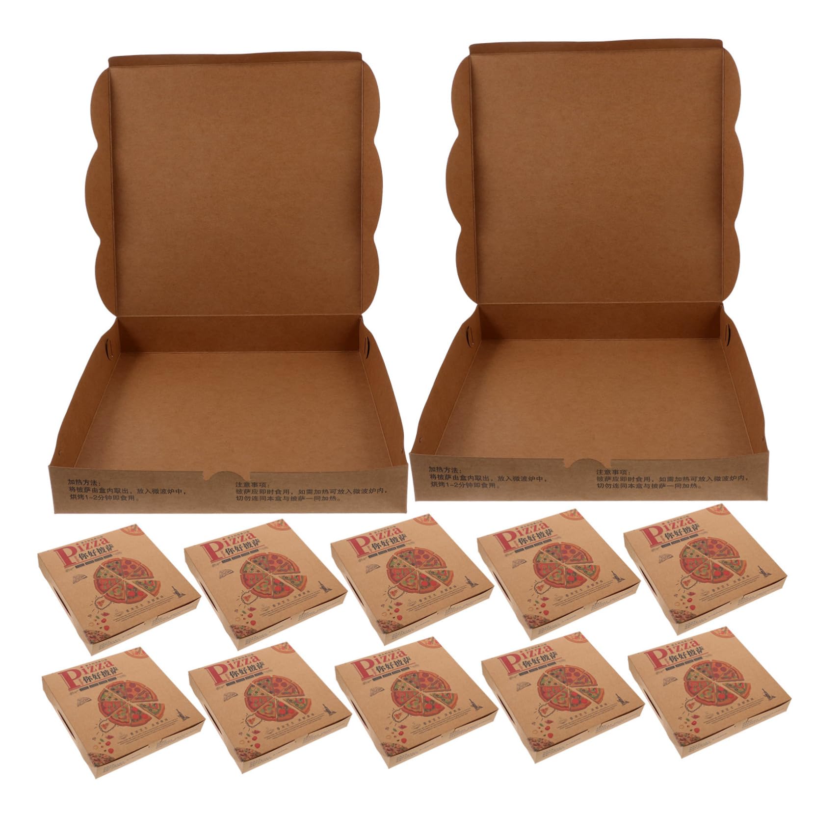 Cabilock 20piezas Bandejas Pizza Cartón Almacenaje Envío Cajas Papel Comestibles Para Alimentos