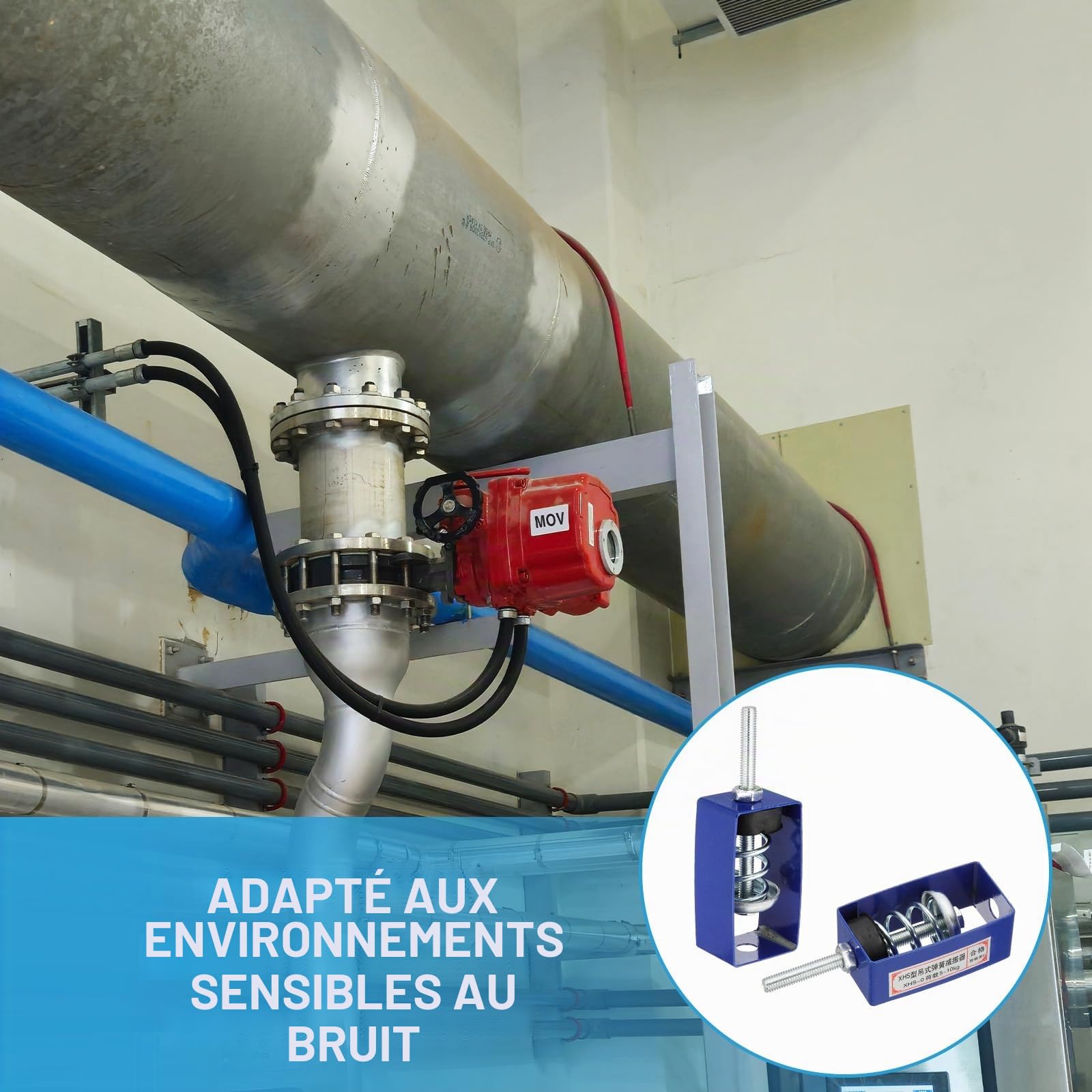 PATIKIL Suspentes Anti-Vibratiles Pour Plafond À Ressort, 8 Pièces 22lbs Supports Anti-Vibration Mécaniques Pour Climatiseur Chambre Salle De Cinéma Studio,(XHS) Bleu
