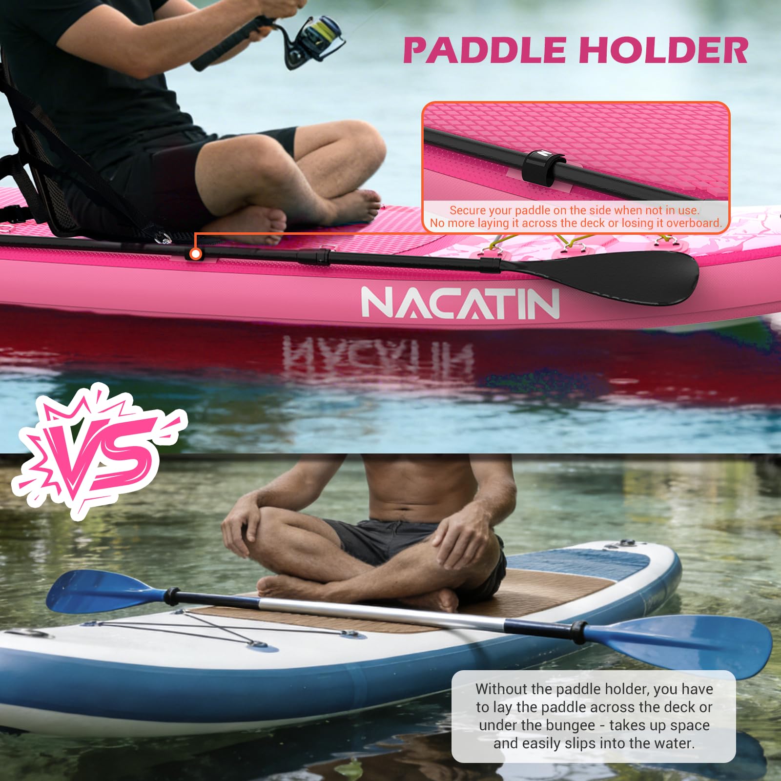 NACATIN Tavola gonfiabile per paddle (rosa)