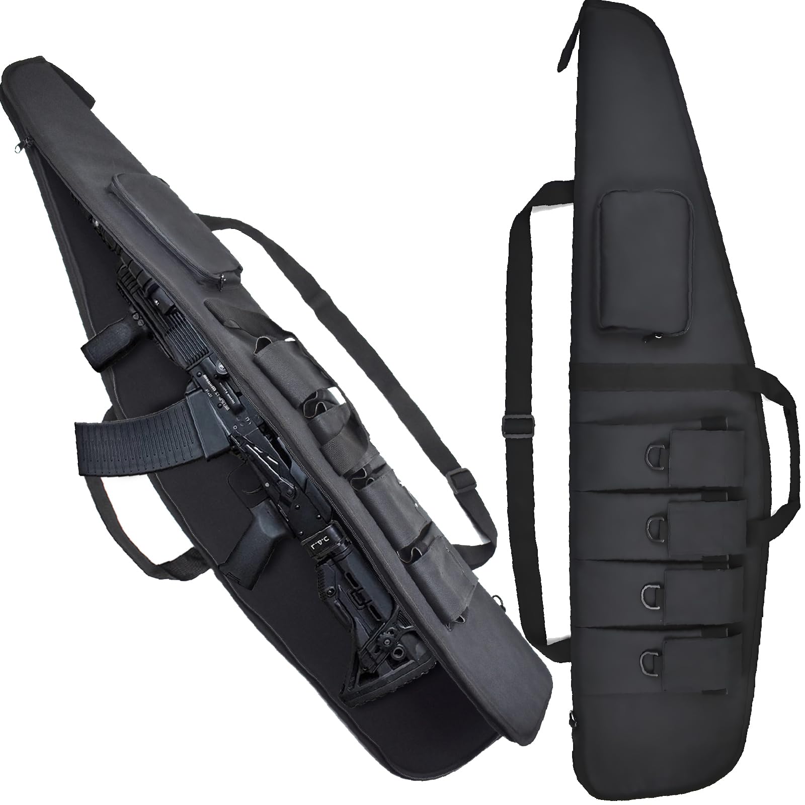Weiche Gewehrtasche für Schrotflinten und Lange Gewehre, mit Mehreren Magazintaschen, Verstellbarer Schultergurt, 44/48/52 Zoll