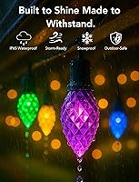 Vista 7 de Luces Inteligentes de Liquidación de Navidad C9 para Exteriores, 66 pies, 100 LEDs, Controladas Remotamente por App, Luces de Cadena RGB con Efecto