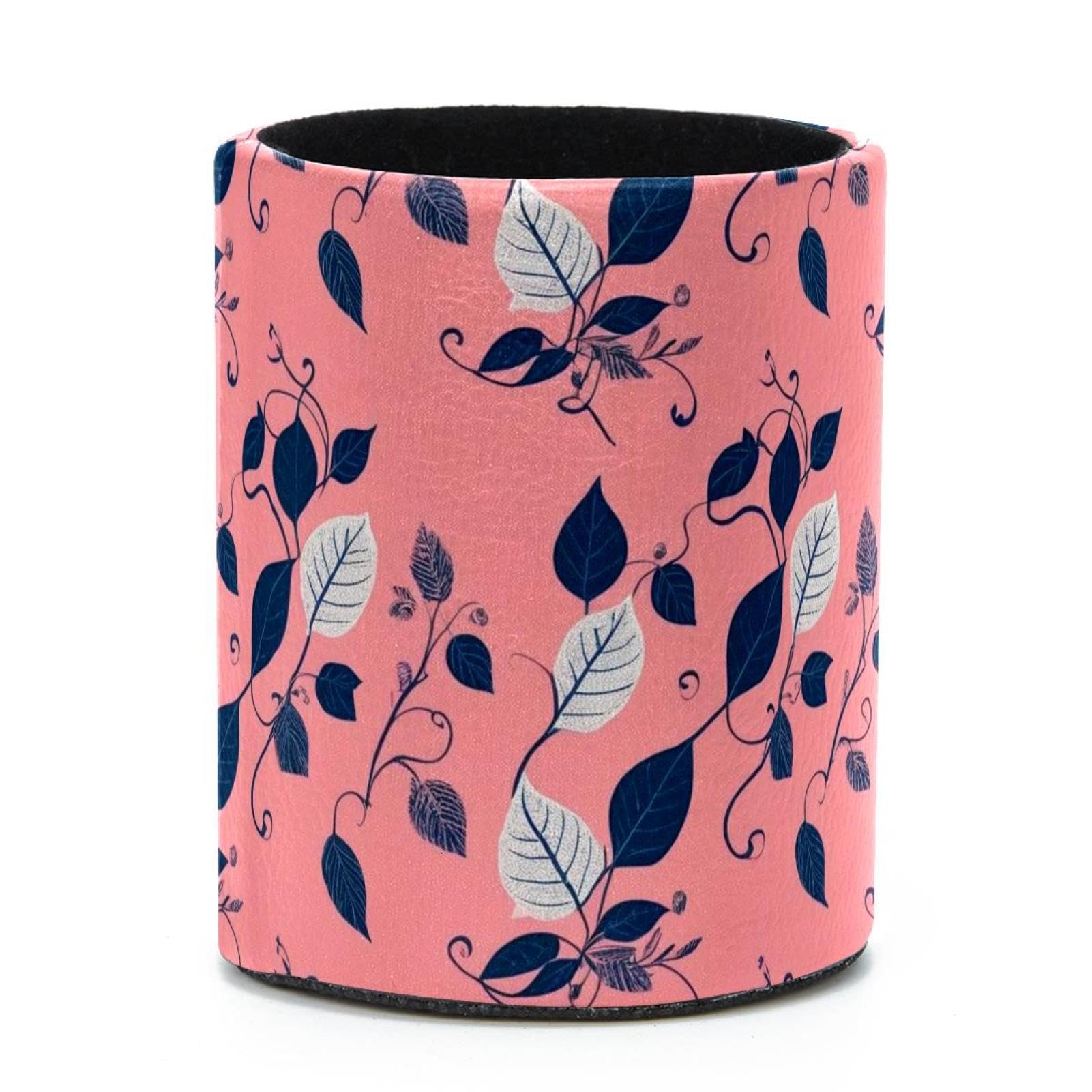 VAPOKF Round Pencil Holders for Desk, Artistic Leaves Pen Holders Pen Pot Makeup Brushes Storage Desktop Stationery Supplies Organiser for Home Office