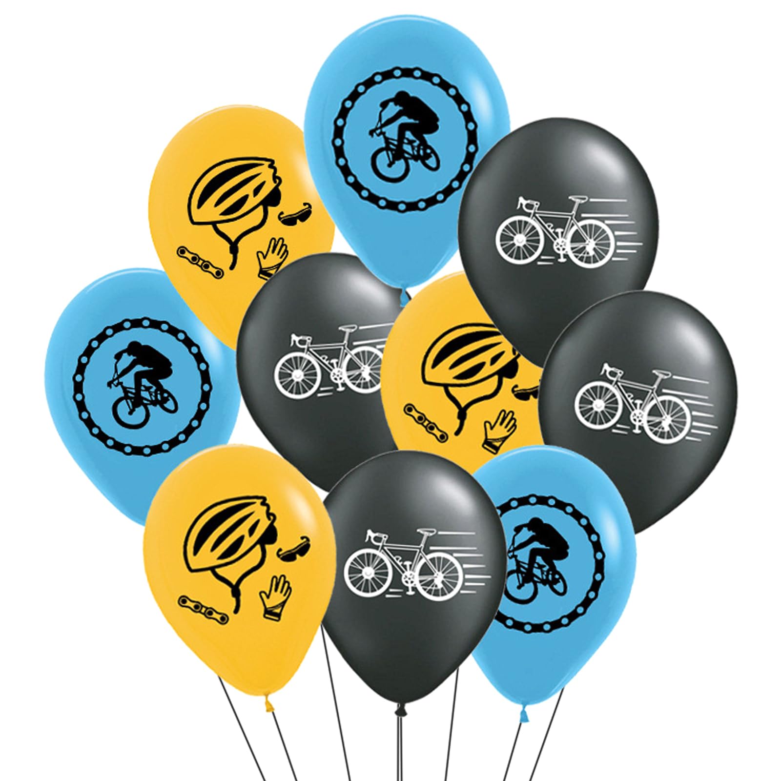 Ovanda Pack of 12 Bicycle Balloons, Cycling Party Decoration, Bicycle Birthday Decorations for Children and Teenagers, Cycling Balloon, Bike Balloon, Bicycle Theme Party Decorations, for Boys Bike