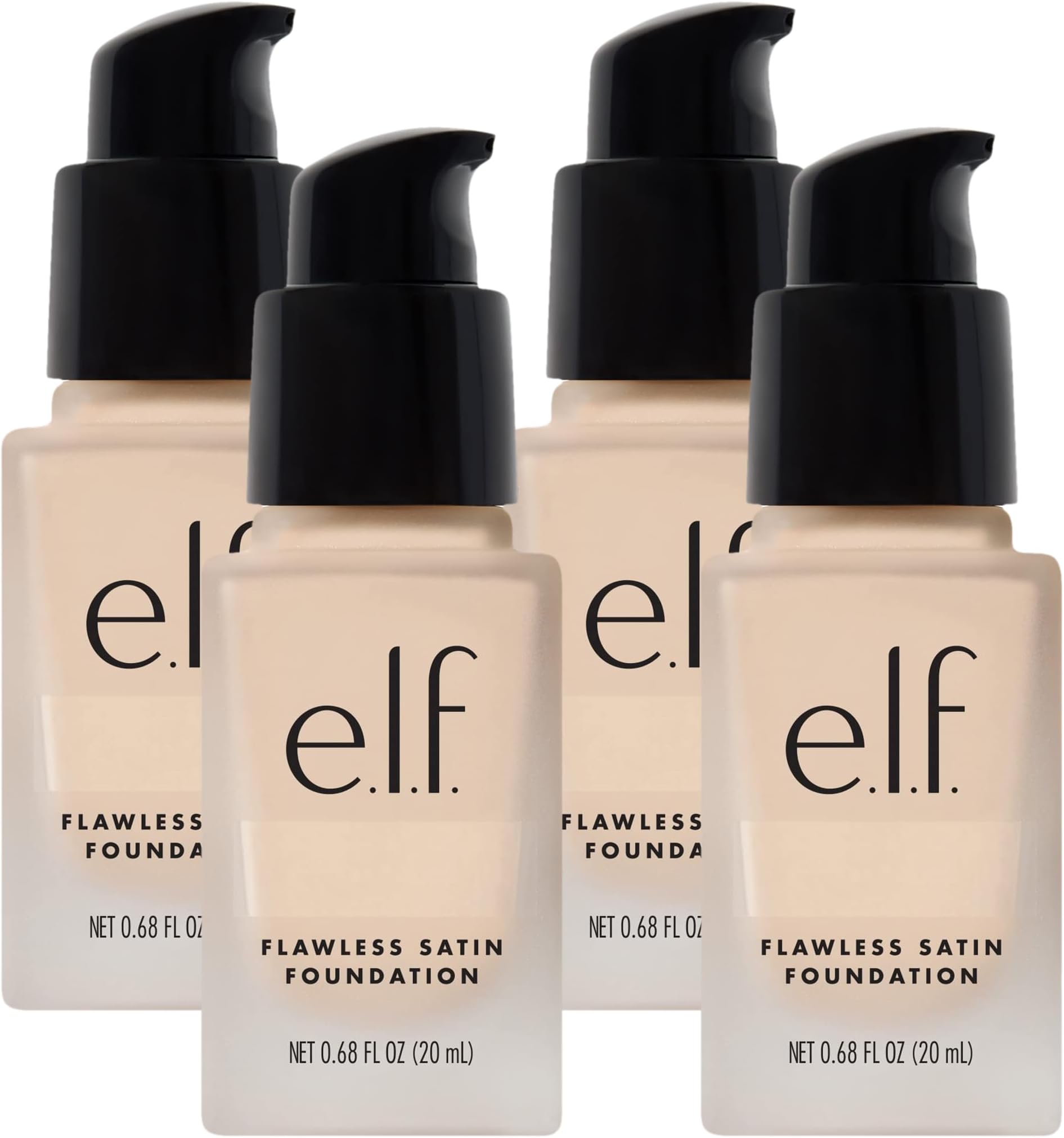 e.l.f. Flawless Finish Foundation, Lightweight & Medium Coverage, Semi-Matte Finish, Pearl, 0.68 Fl Oz (20mL) (Pack of 4)
