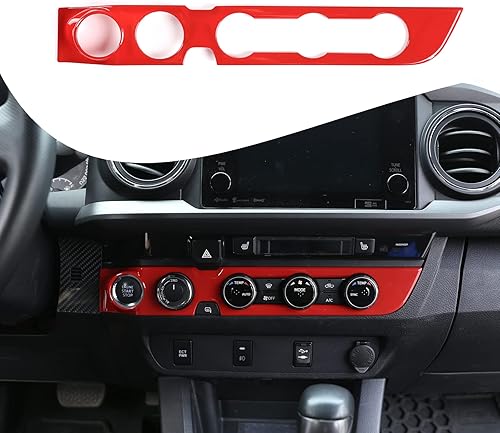 Lcojicep Cubierta de panel de botón de aire acondicionado, accesorios de automóvil compatibles con Tacoma 2016-2020 (solo compatible con botón de
