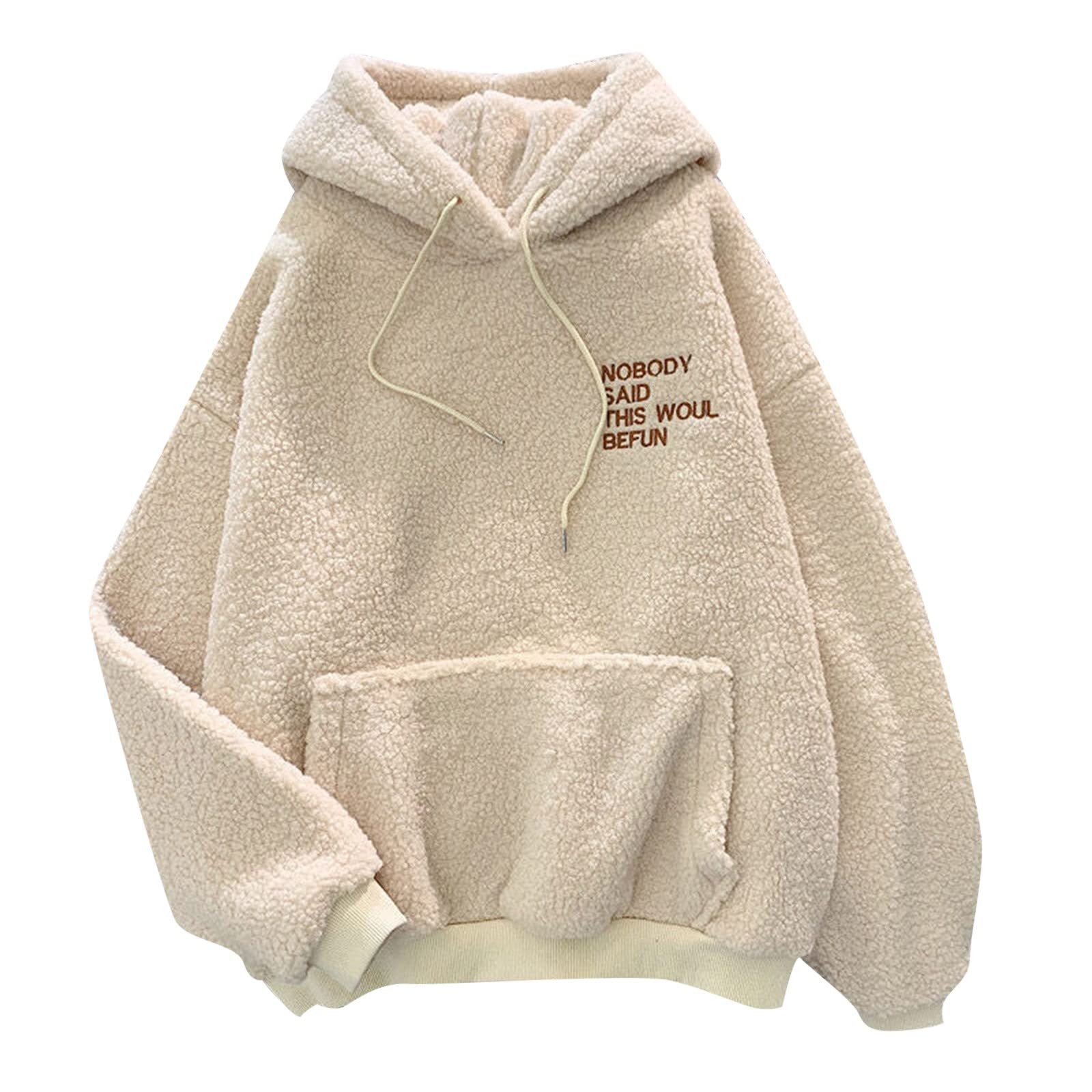 Sweat à capuche beige S pour femme, un pull gothique uni et confortable