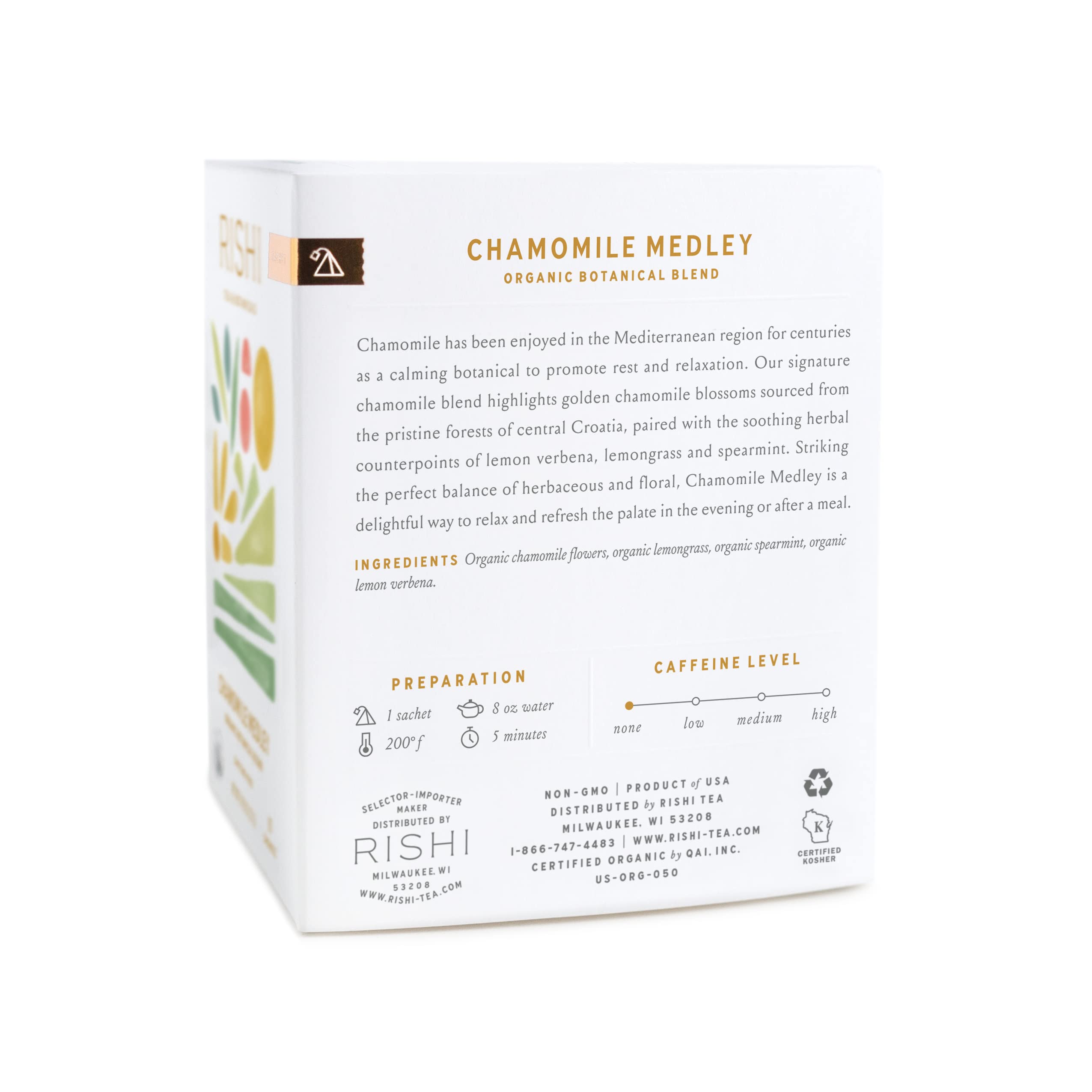 Rishi Chamomile Medley Tea Organic Caffeine-Free Herbal Tea Sachet Bags 15 Count Pack of 2 product thumbnail 4