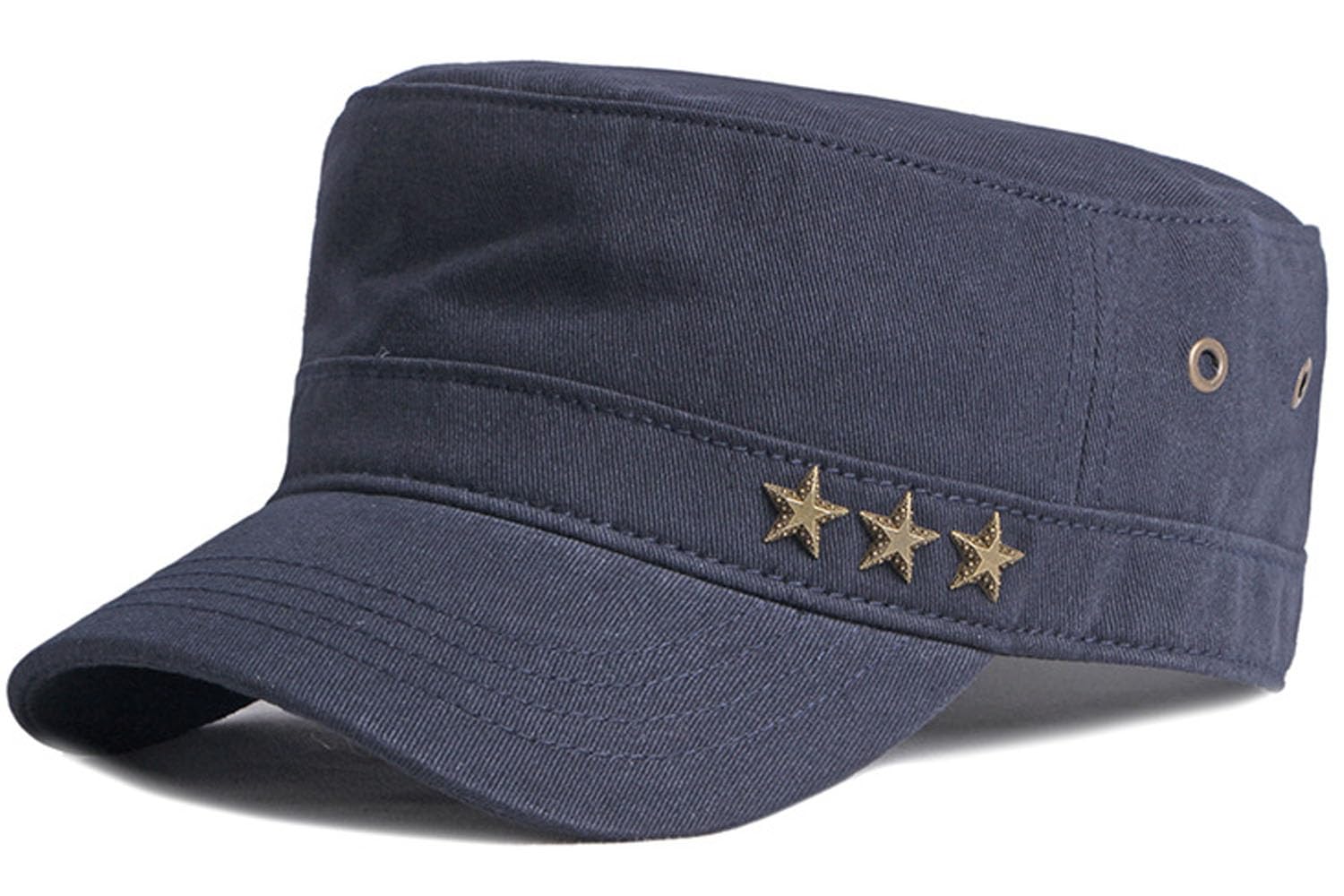 BABAHU Men's Cotton Military Caps Cadet Army Caps Unique Design (UK, Alpha, One Size, A-Navy)