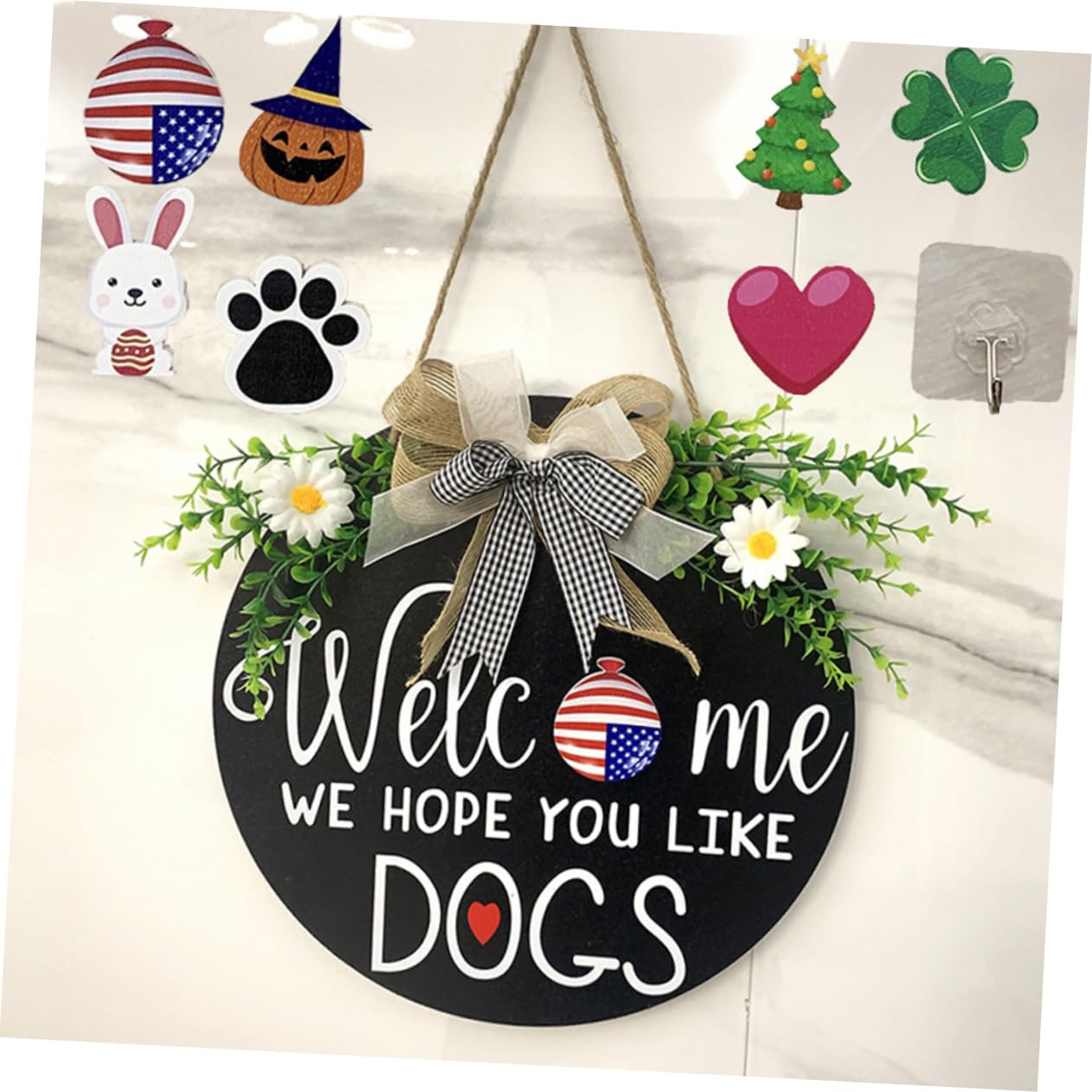 ABOOFAN 3 Juegos Cartel De Bienvenida De Madera Por Favor Puerta Platos Muro Lámina Decoraciones Decoración Frente Hola Señales Casa Intercambiable Plato De Bienvenida De Madera