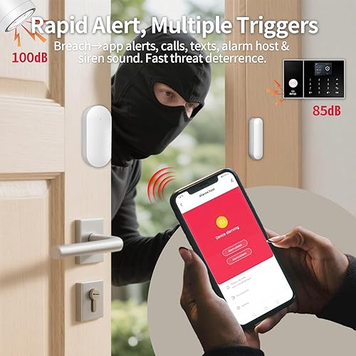 Miniatura 5 de NUNET Sistema de seguridad inteligente inalámbrico para el hogar, kit de alarma de 15 piezas (sensores de movimiento, sirena, control remoto)