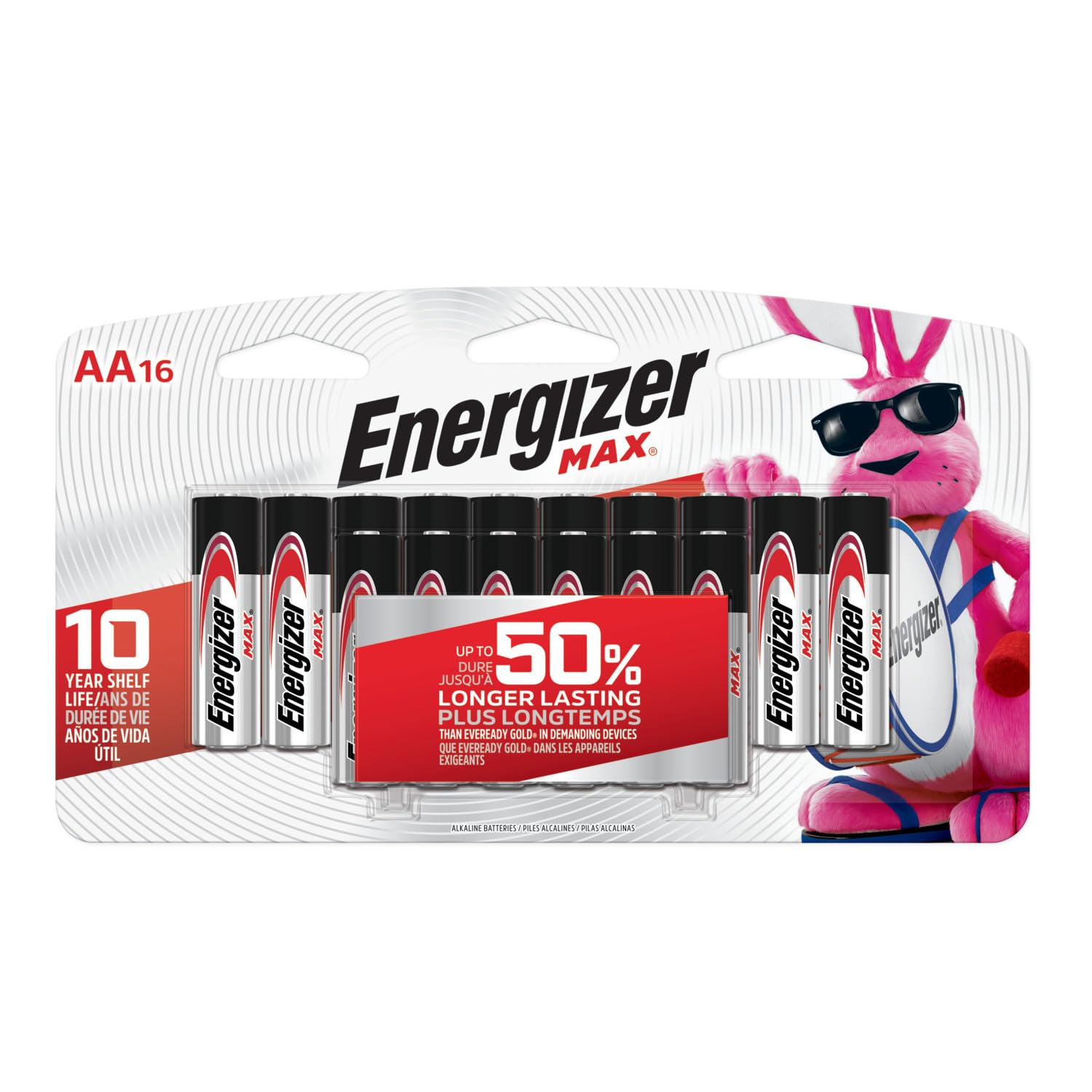 Energizer MAX AA Batteries (16 Pack), Double A Alkaline Batteries