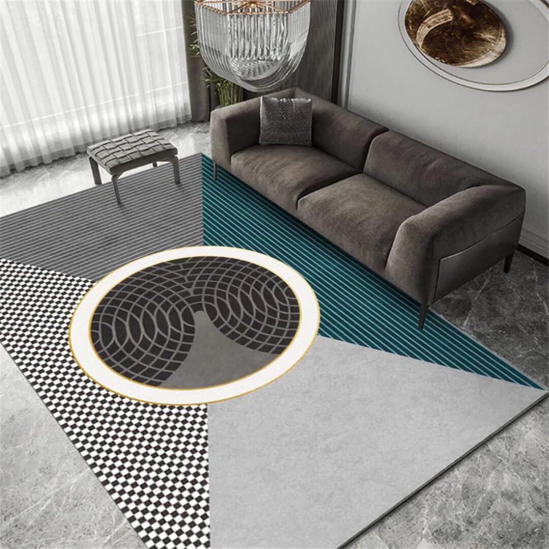 Alfombras pasillo modernas y lavables de 120X160Cm para un suelo gris elegante