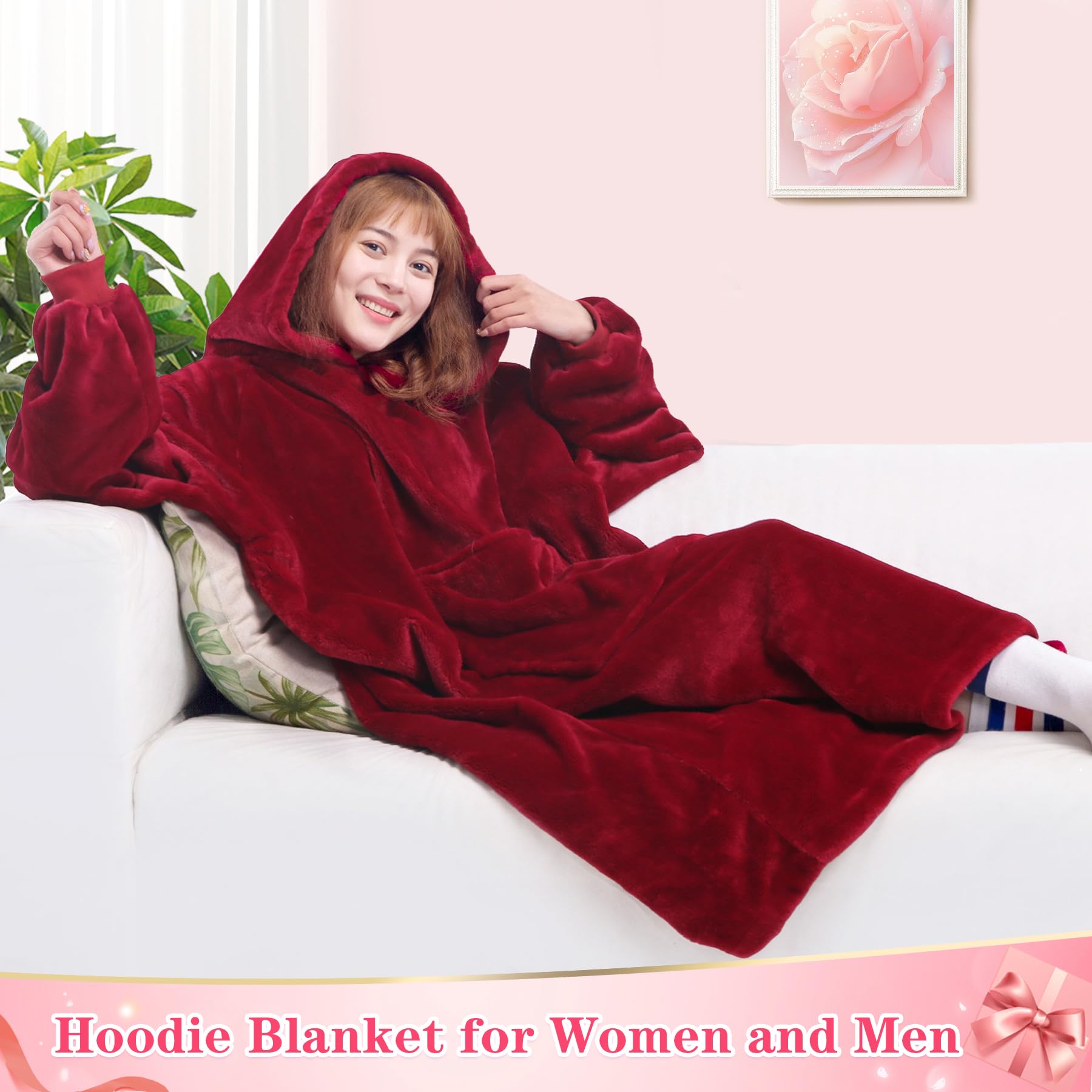 Waitu Wearable Blanket Sweatshirt for Women and Men Super Warm and Cozy Big Blanket Hoodie - Image 3
