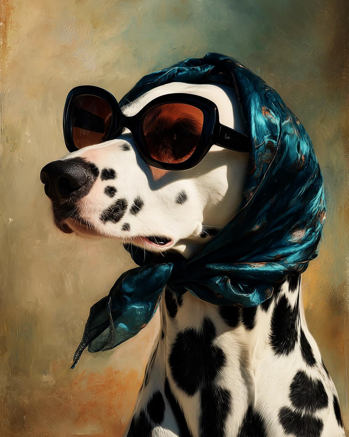 Liubaishi Multicolour Paint By Numbers For Adults, Dalmatian With Sunglasses And Scarf, 40X50 Cm Acrylic Canvas Painting Kit