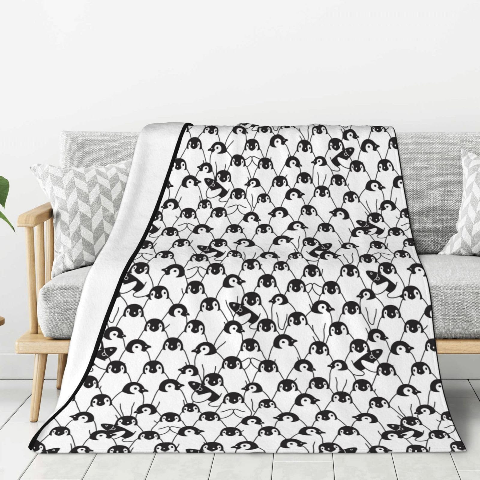 Xinvast Penguin Blanket Animal Throw Blanket Super Soft Flannel Fleece Throw Blanket Lightweight Plush Fuzzy Bed Blanket for Couch 50"X60"