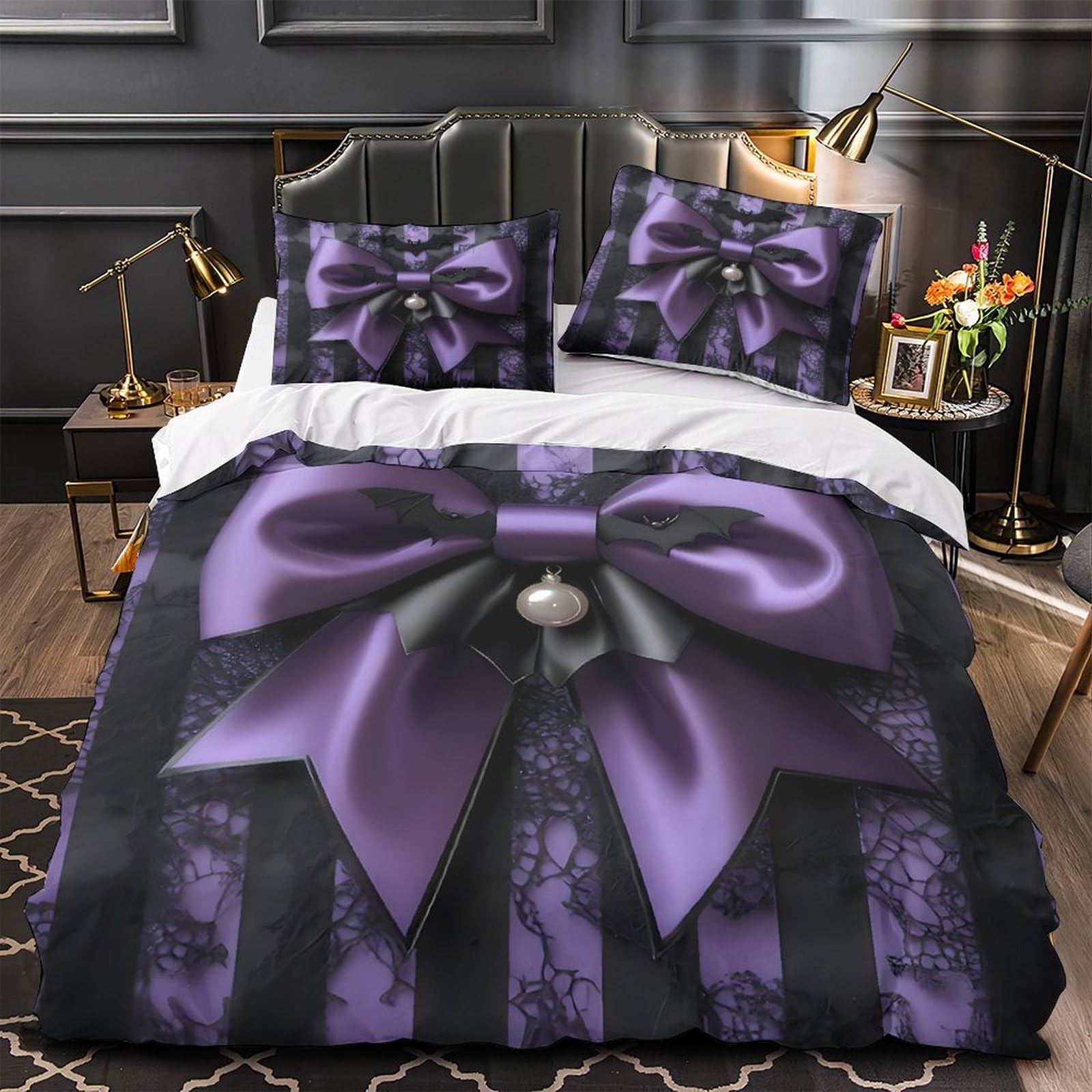 Housse de couette Halloween 3D finition microfibre premium parure gothique double