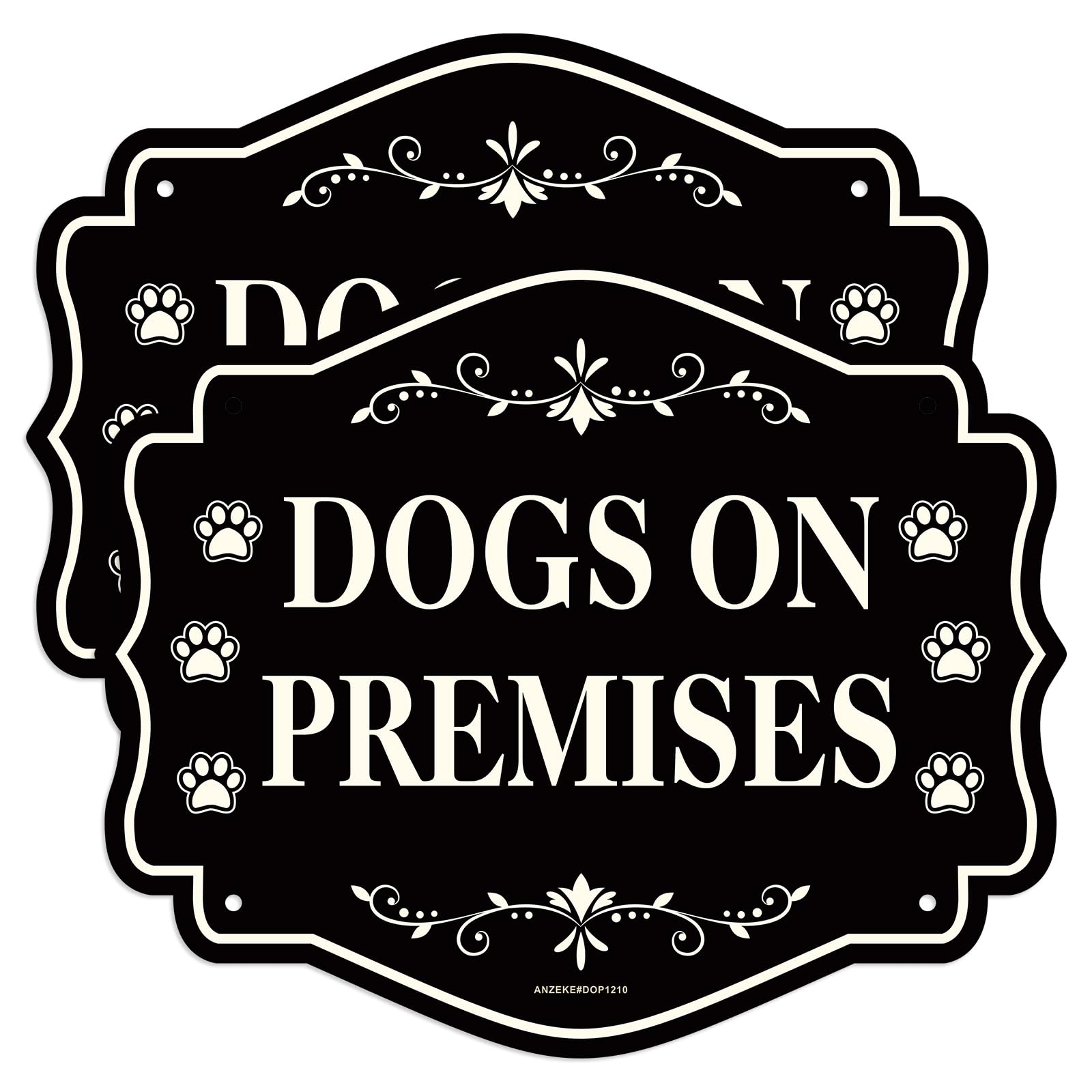 Dog on Premises Sign, 2Pack Beware of Dog Signs for Fence,12"x10"Dogs on Duty Sign, Rust Free Reflective Aluminum, Fade/Weather Resistant, UV