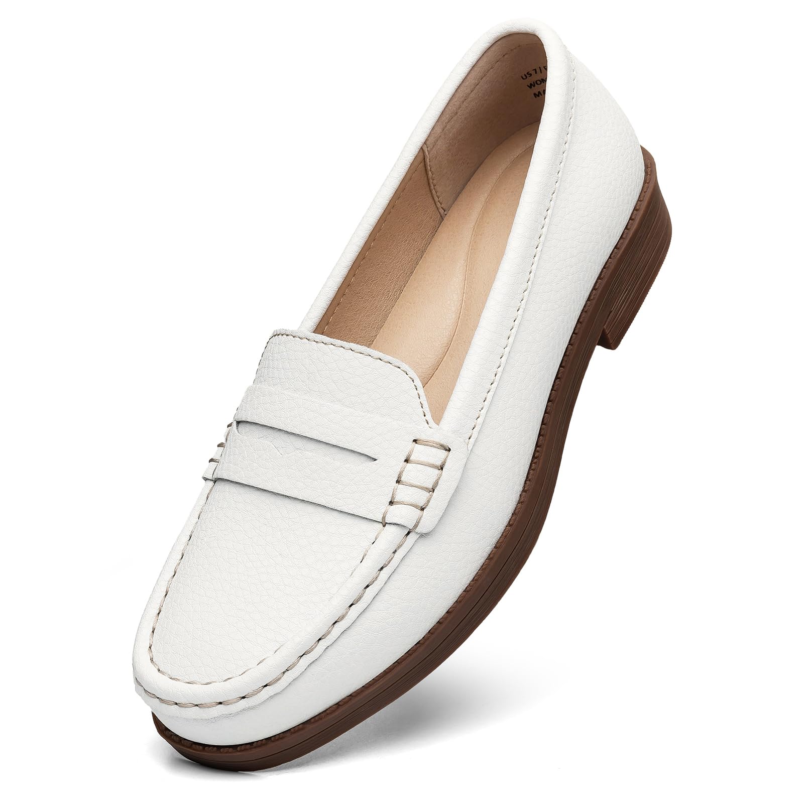 Women's Comfortable Leather Penny Loafers Slip On Business Casual Dress Shoes Lightweight Office Work Flats Everyday Walking Shoes for Women — view 24