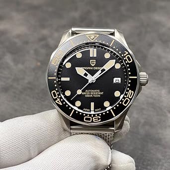 Pagani Design 1667 Men's Fashion Automatic Diving Watch NH35 Movement Rotating Ceramic Bezel Waterproof Nylon Rubber Business Sport Self-Winding Watch