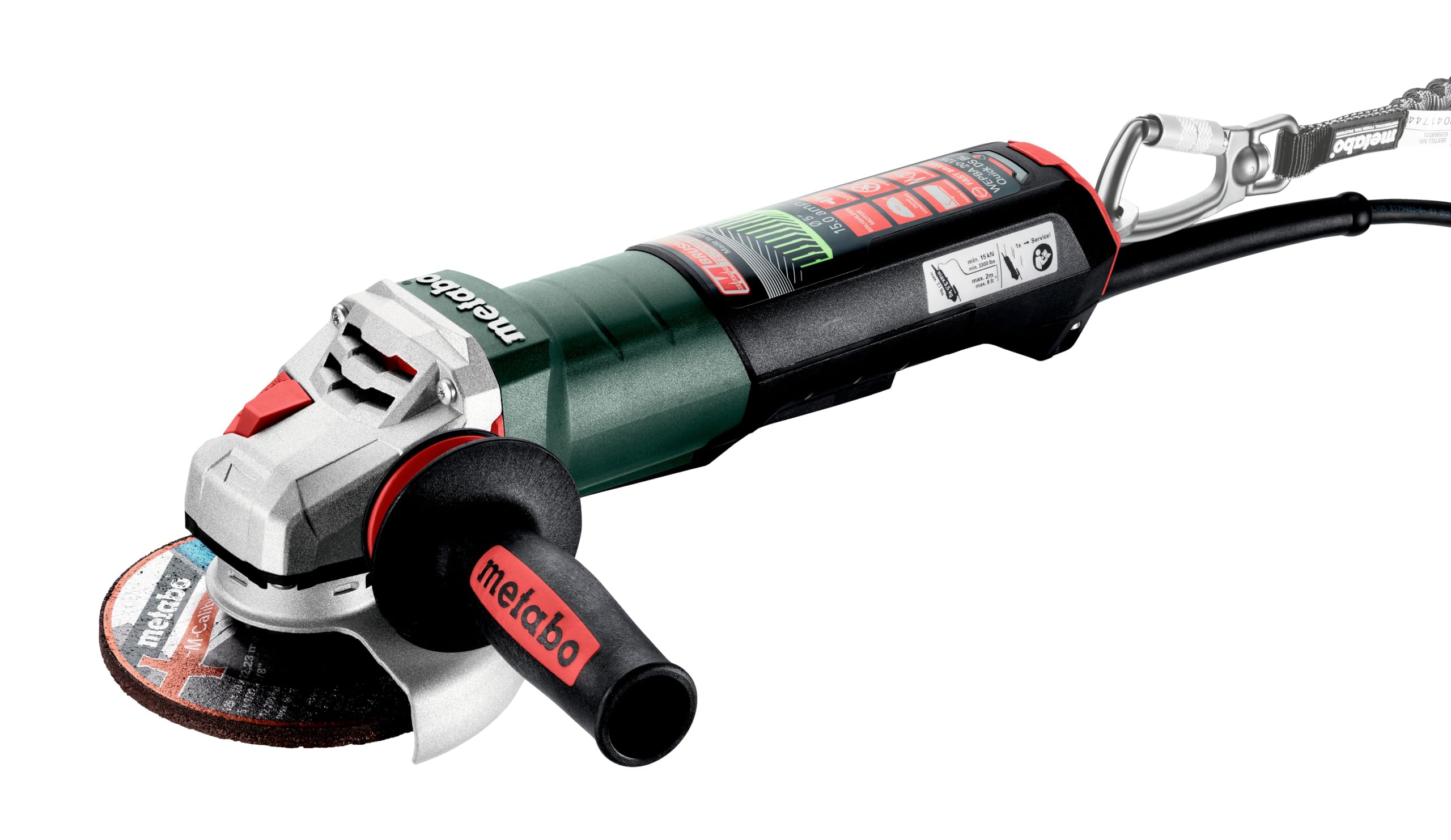 metabo Szlifierka kątowa WEPBA 20-125 Quick DS BL – 2000 W, 125 mm, silnik bezszczotkowy, system M-Quick; niskie wibracje, zabezpieczenie przed uderzeniem, zabezpieczenie przed przeciążeniem – do