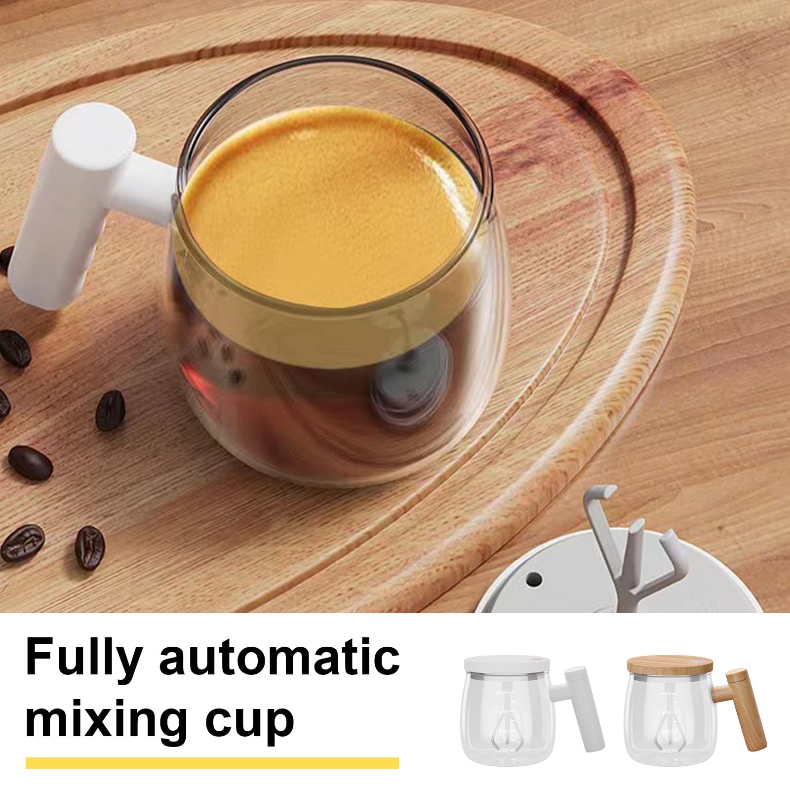 Fast Stirring Cups Efficient Stirring Mug Electric Glass Cup Automatic Mixing Glass Suitable For Smooth Blending