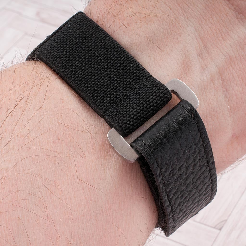 StrapHabit Hook and Loop Elastic Watch Strap - 3 Sizes for small and large wrists - Nylon Quick Release Band for men and women 18mm 19mm 20mm 21mm 22mm