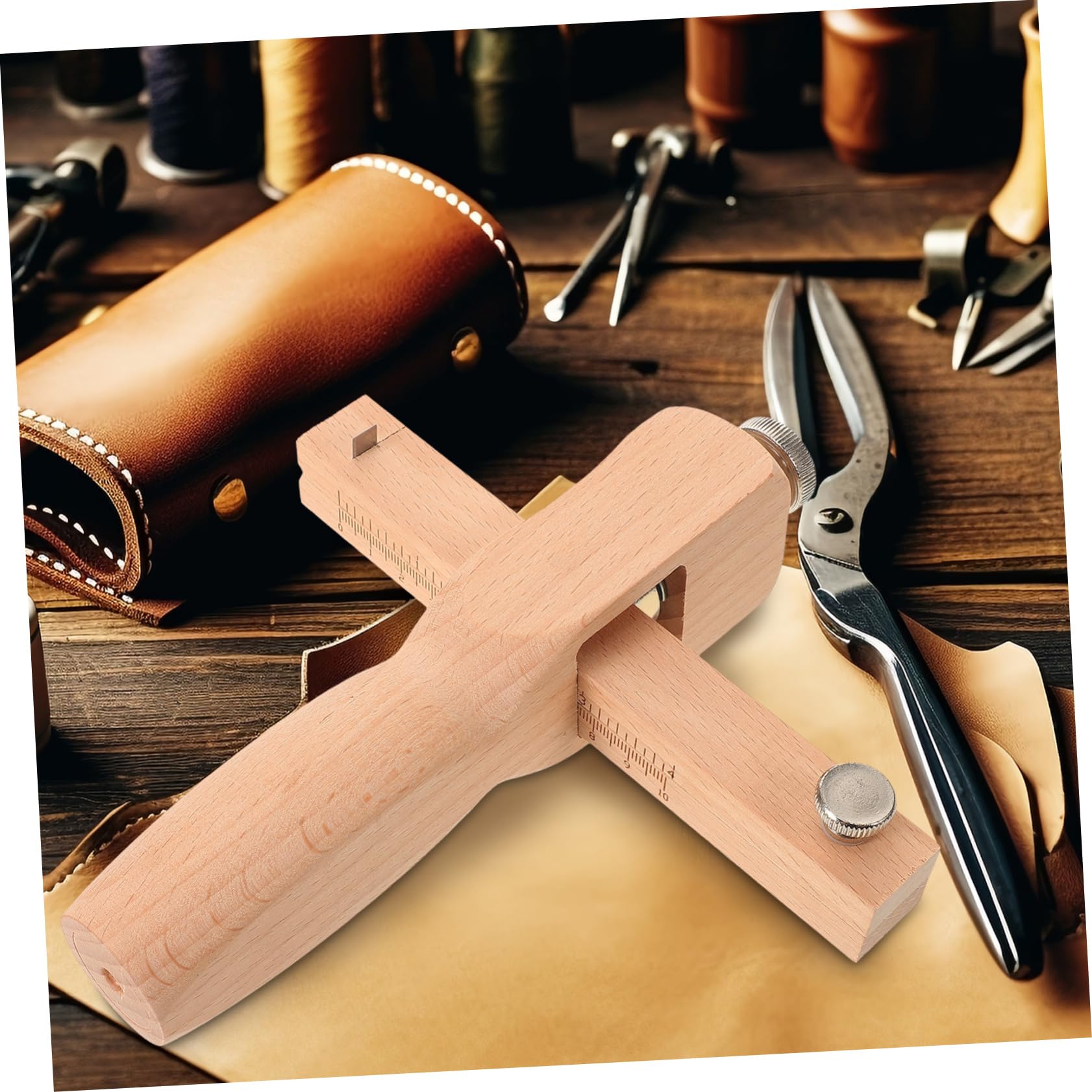 EXCEART 5pezzi Taglierina Per Pelle Regolabile Legno Utensile Ergonomico Per Taglio Cinture Fai Da Te Con Lama Fissata Sicuramente Strumento Per Artigiani e Amanti Del