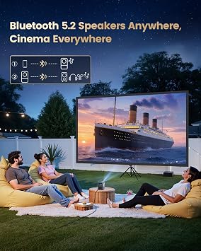4K Mini Projector Netflix Ready,30000 Lumen Smart Portable Bedroom Cinema WiMiUS P61 PRO Projector with 3D Dolby Audio Short Throw, TOF 1s Focus WiFi6 Bluetooth 5.4 HDR10 for Home Garden Movies,Gifts