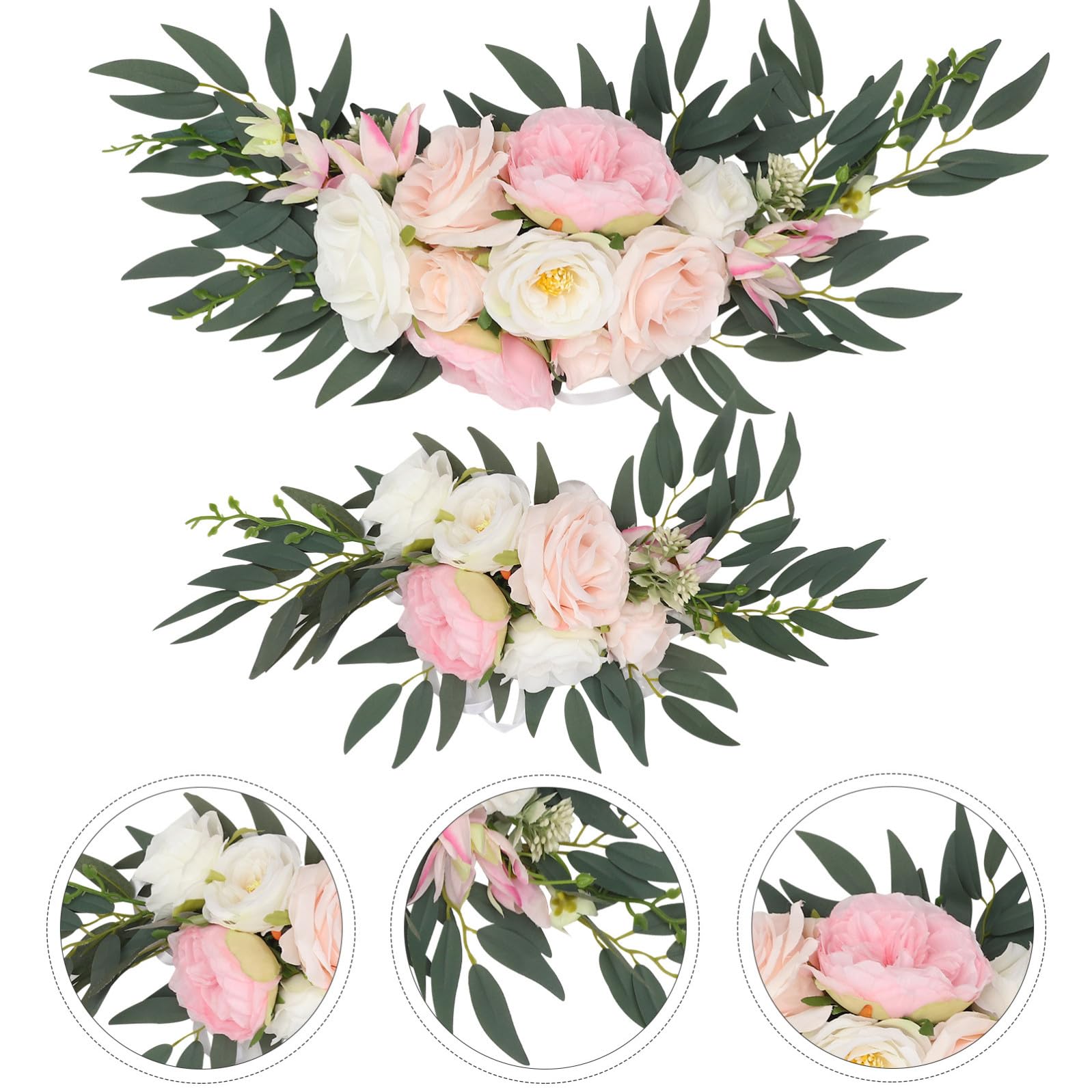 HANABASS Set 2 Pezzi Fiori Artificiali di Seta Rosa, Riutilizzabili e Resistenti allo Sbiadimento, per Decorazioni Fai da Te e Arredamento Casa