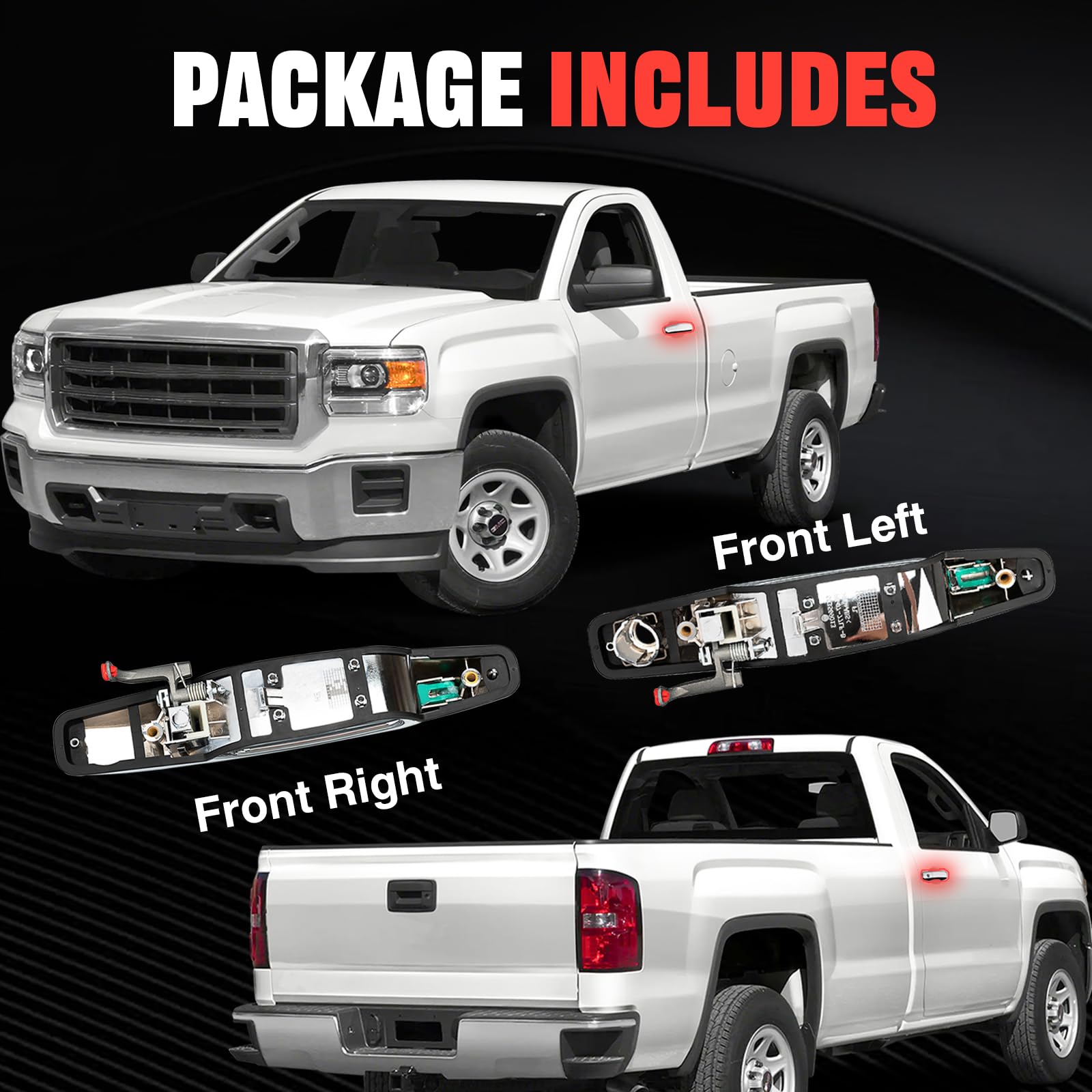 Snapklik.com : Front Left & Right Side Chrome Door Handles Fit Chevy