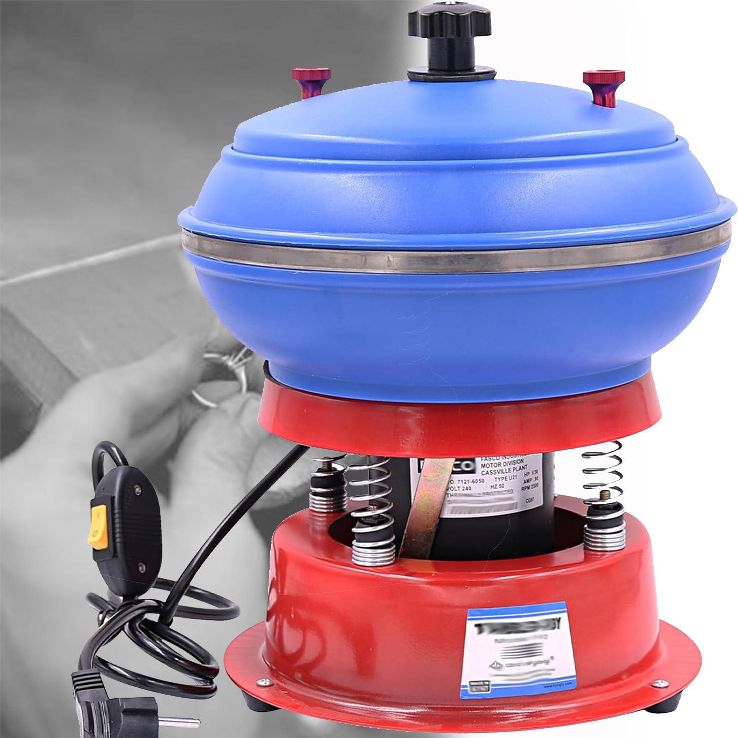 Polerka Wibracyjna,Maszyna Polerowania Kamienia,130 W Wibrująca Maszyna Polerowania Wibracyjnego Wirującego Maszyna Polerująca,Do Polerowania Biżuterii I Czyszczenia Metalu