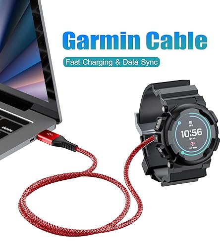 Miniatura 2 de Garmin Cable de carga de reloj de 4 pies compatible con Garmin Fenix 5 5S 5X 6 6S 6X Plus Pro 7 7S 7X, Forerunner 945 45 45S 245 Music, Approach S10
