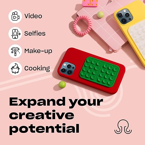 Miniatura 5 de OCTOBUDDY Classic Soporte adhesivo de silicona con succión fuerte para funda de teléfono, manos libres, para selfies y videos, para iPhone y