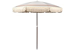 Summerland USA 6.5 Feet Beach Umbrella with Fringe