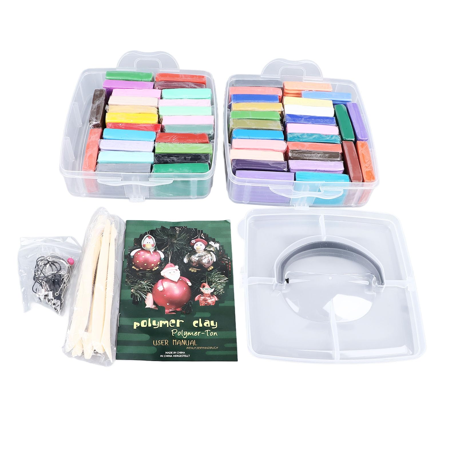 50 Colores Juego de Arcilla para Modelar, Kit Inicial de Arcilla Polimérica Segura y Ecológica, Ideal para Niños +3 Años, con 5 Herramientas y Caja de Almacenamiento