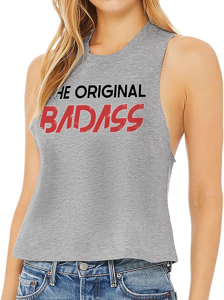The Original Racerback Cropped Tank - Text Design Women's Tank - Printed Tank Top