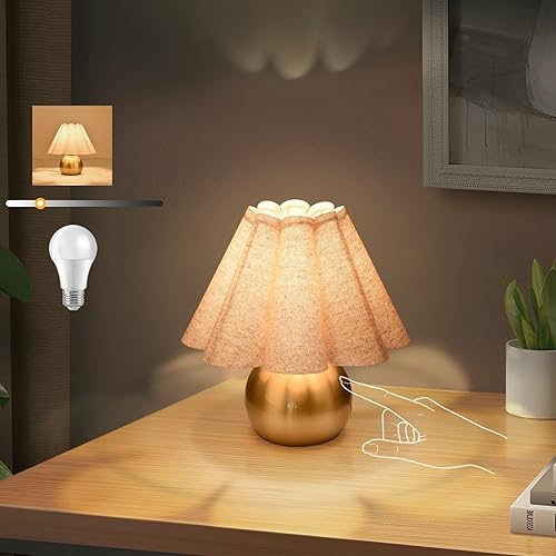 Miniatura 14 de Lámpara de mesa pequeña azul claro para mesita de noche del dormitorio, lindas lámparas de dormitorio para mesita de noche, lindas mini lámparas de