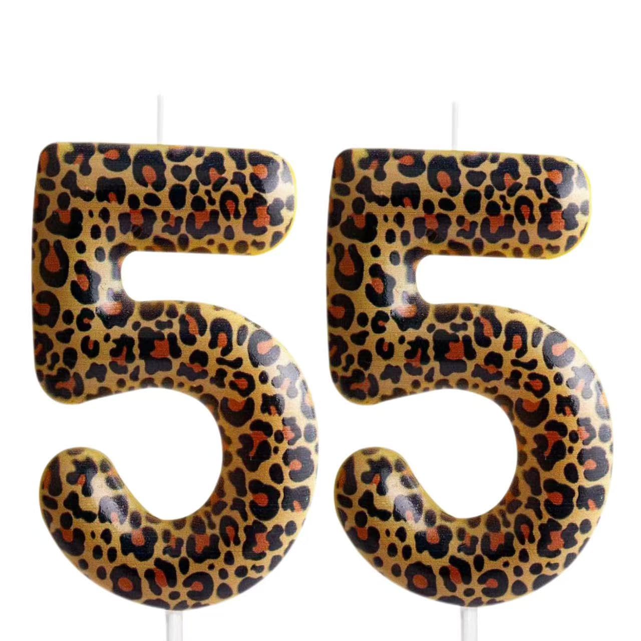 Yiran Leopard Print Birthday Candles Number 21, Realistic Leopard Printing Birthday Number Candles, Wild Onez Zoo Animals Themed Candle Cake for Boys and Girls Gifts Anniversary Party Supplies — view 11