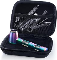 SPIPER Metal Tobacco Pipe Set - Compact Portable Kit with Mini Glass Jar, Cleaning Tool & Pouch