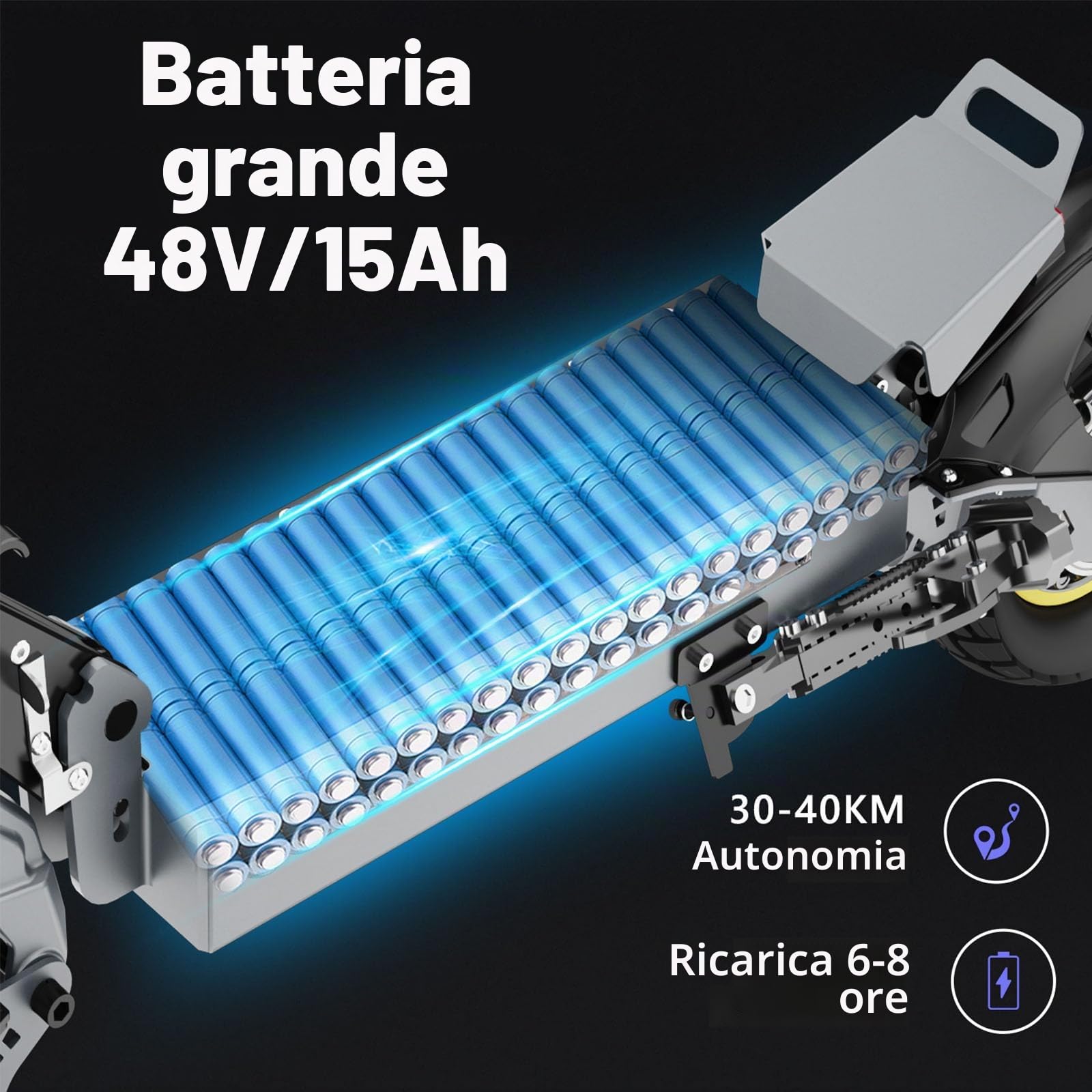 10" Monopattino Elettrico Adulto, Autonomia di 45-55KM, Doppio Ammortizzatore e Freni a Disco Anteriori e Posteriori, trotineta electrica Pieghevole,Scooter Elettrico Pieghevole Carico Massimo 150KG