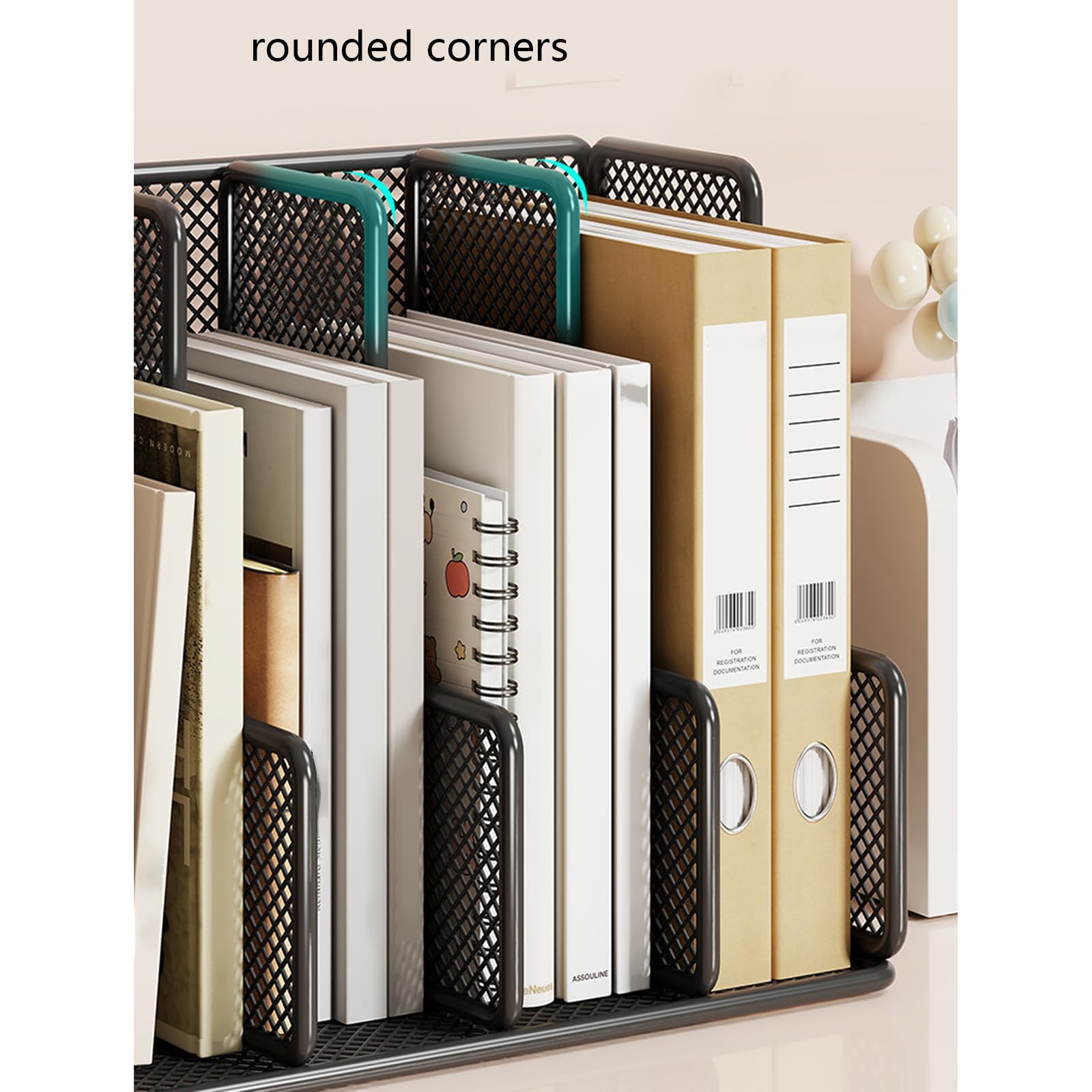 Schreibtisch Organizer, Aktensortierer aus Metallgeflecht, L