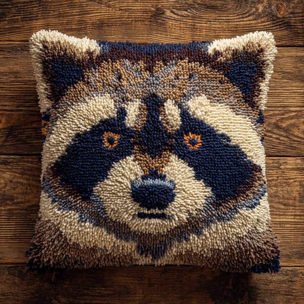 WallustrioaW Latch Hook Kits for Adults,Animal Raccoon