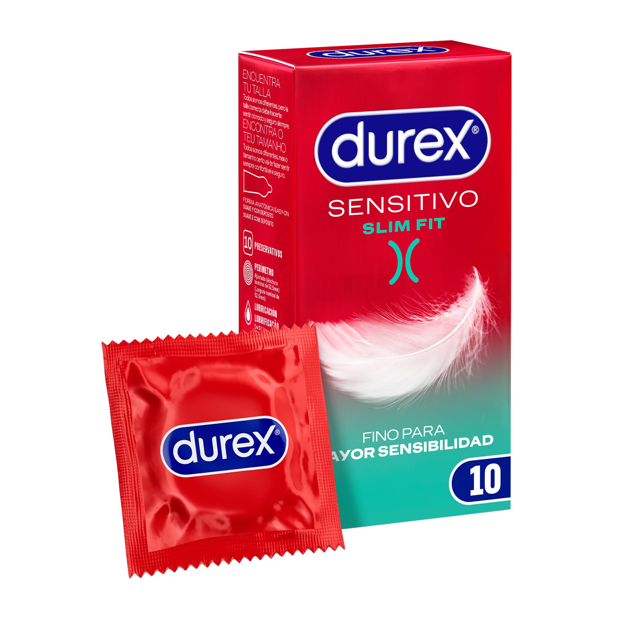 Durex Preservativi Sensitivi Morbidi per maggiore sensibilità, Taglia Piccola - 10 preservativi