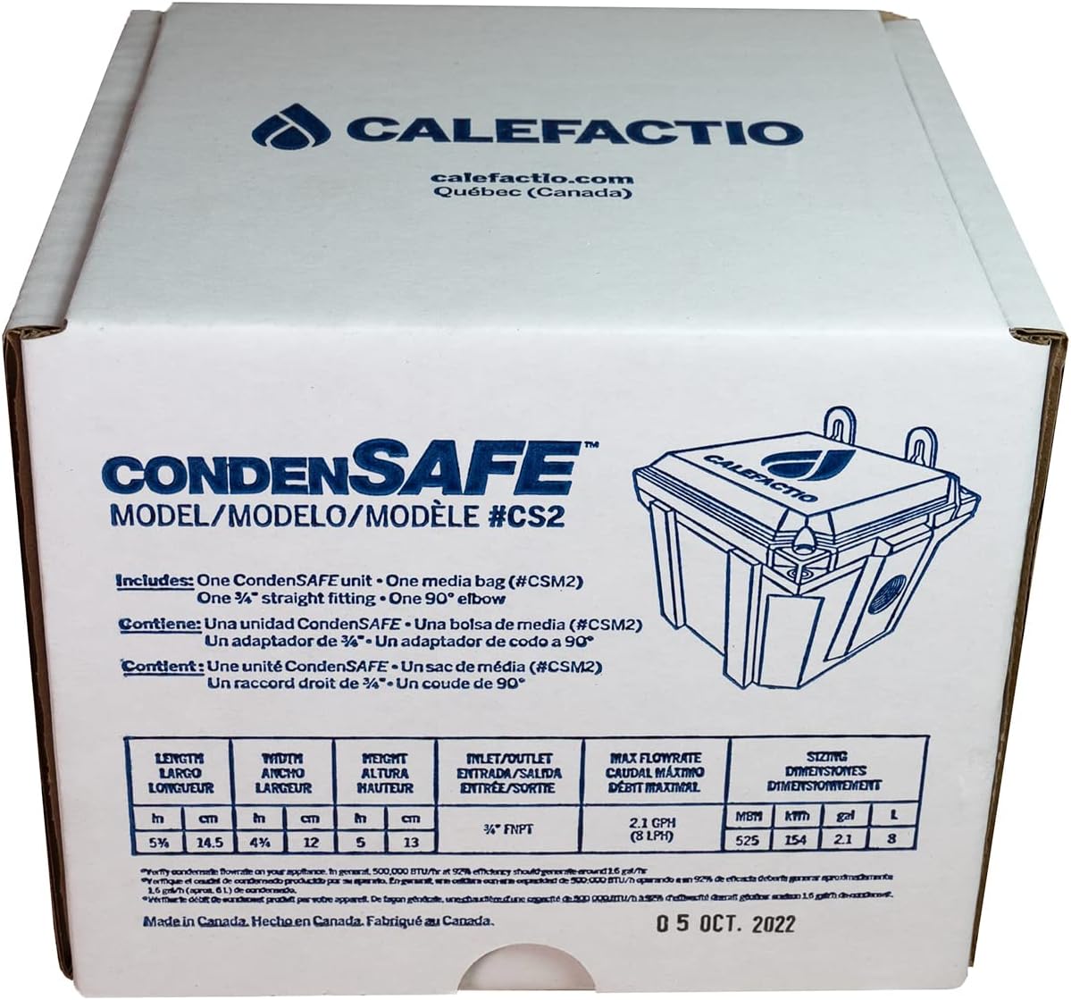 #CS2 CondenSAFE condensate Neutralizer kit for Residential condensing Gas Boiler, Water Heater and Other Gas Heating Devices - 2.1 gal/h Treatment Capacity