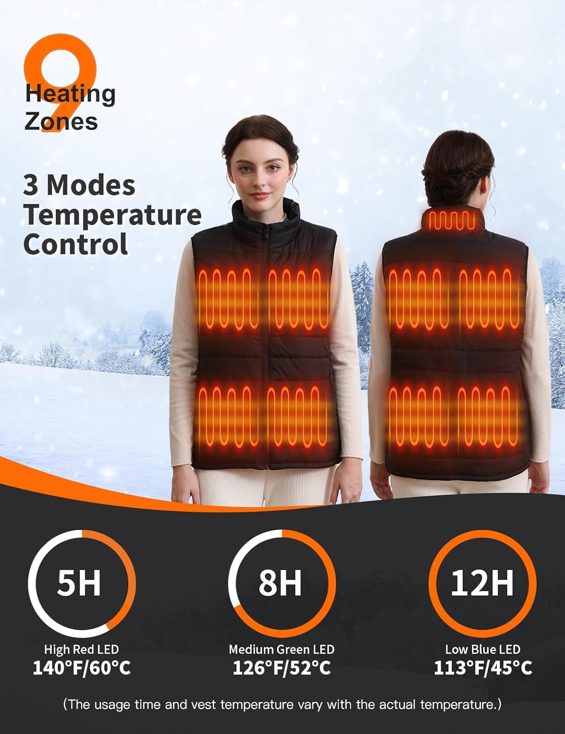 Women’s Heated Vest with 20000mah Battery Pack Included, Rechargeable Heated Jackets for Women, Lightweight Quilted - Image 2