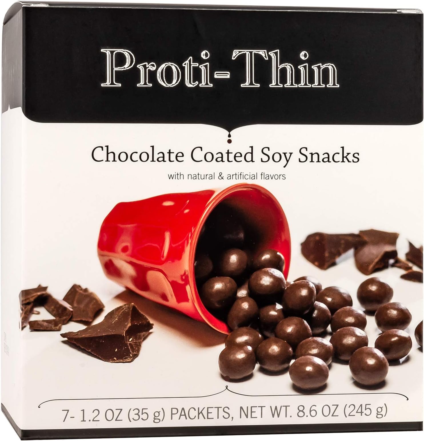 Proti-Thin Chocolate Coated Protein Puffs, 15g Protein Snack Packs, 160 Calories, Low Sugar (<1g), Low Carb, Keto Friendly, Gluten Free, 7 Count