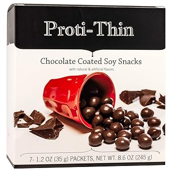 Proti-Thin Chocolate Coated Protein Puffs, 15g Protein Snack Packs, 160 Calories, Low Sugar <1g, Low Carb, Keto Friendly, Gluten Free, 7 Count