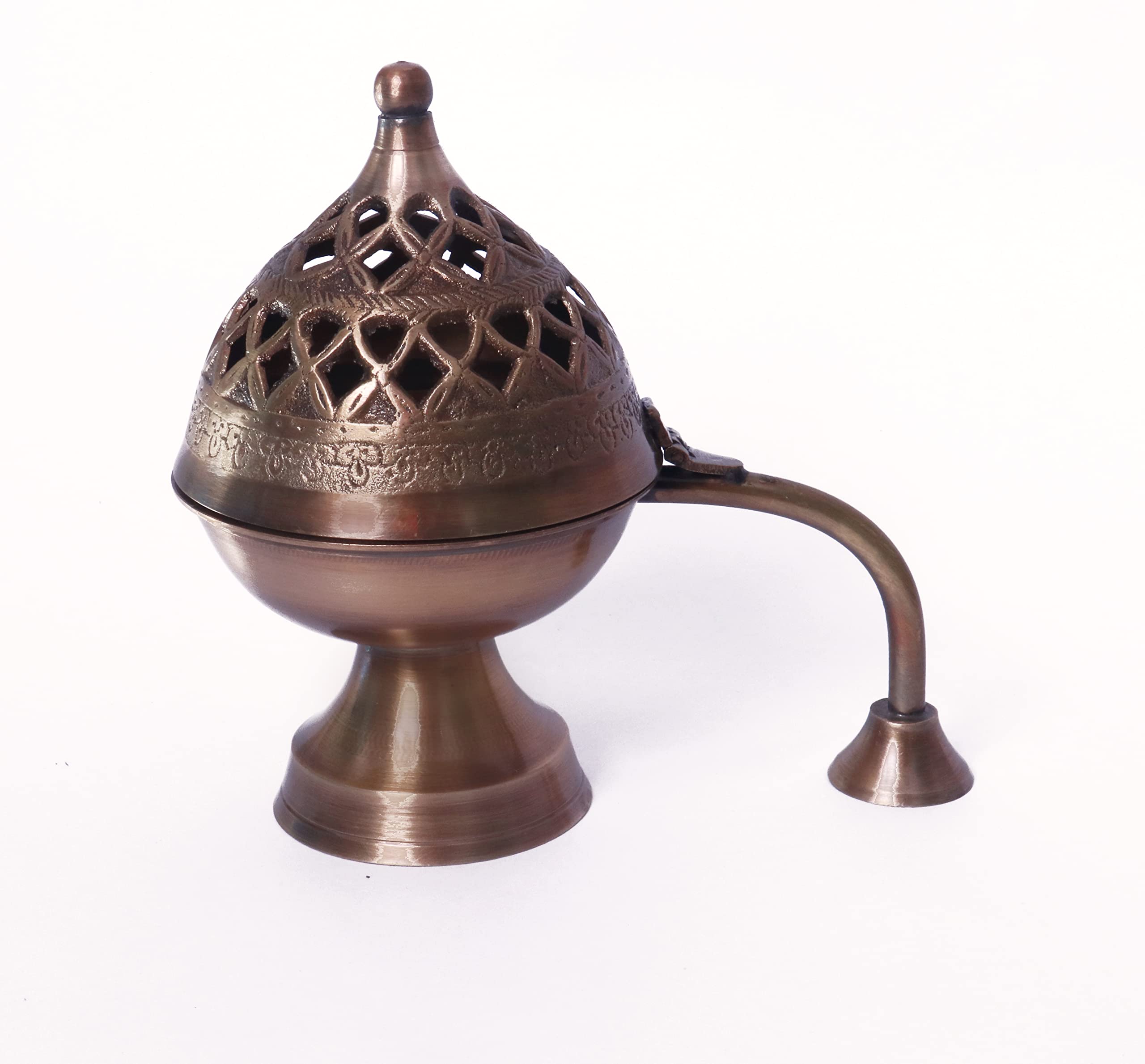 Bruciatore a carbone di dhuna antico in ottone Bakhoor Fumer Dhooni Dhoop Dani Dhuni, bruciatore Insence, porta incenso Dhuna per casa e ufficio articoli regalo diffusore di aromi
