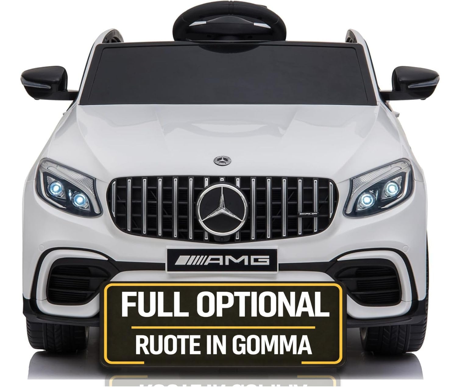 Macchina Elettrica per Bambini 12V Mercedes GLC 63 AMG Auto Elettrica con Ruote in Gomma Telecomando Porte Apribili Full Optional